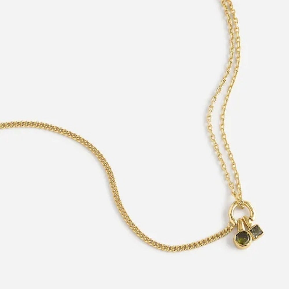 Madewell Gold Double-Chain Pendant Necklace